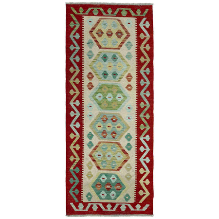 Handmade Multi Kilim Geometric 6' Runner