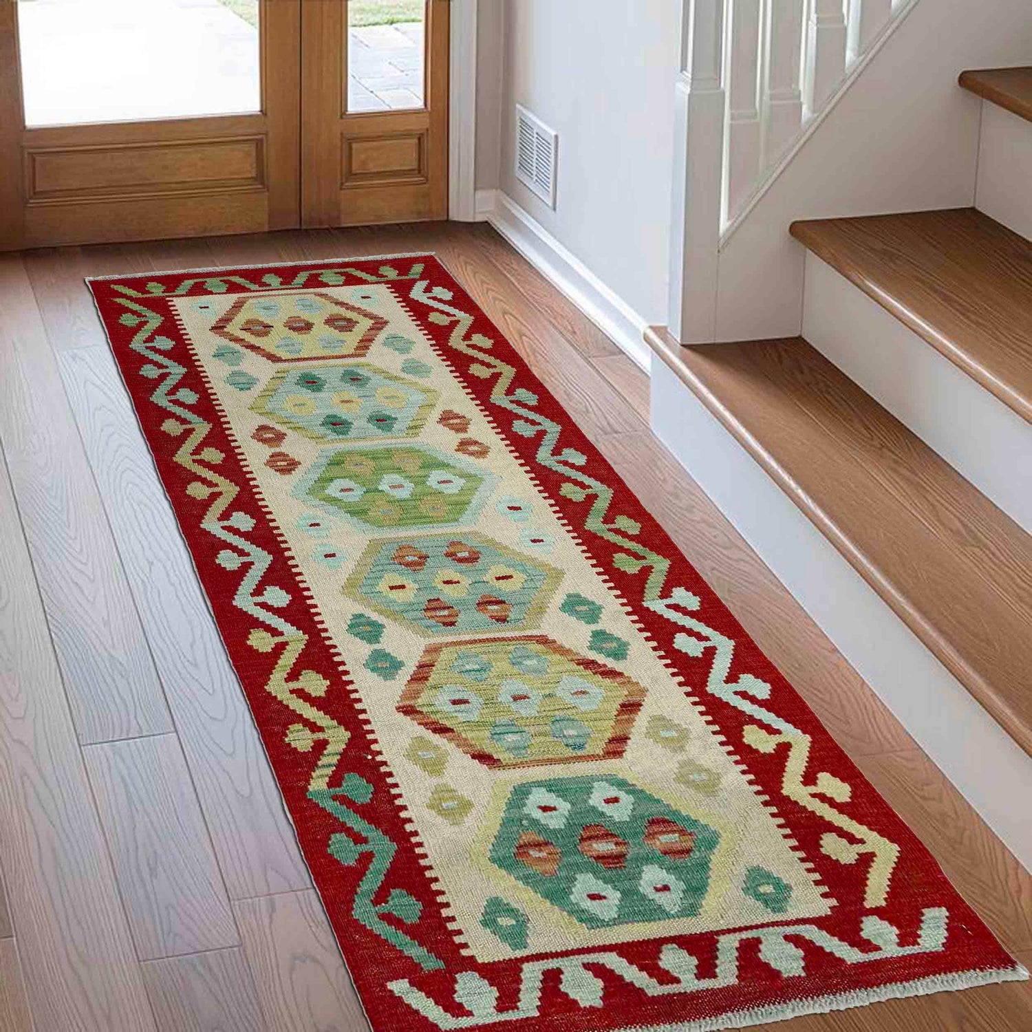Handmade Multi Kilim Geometric 6' Runner