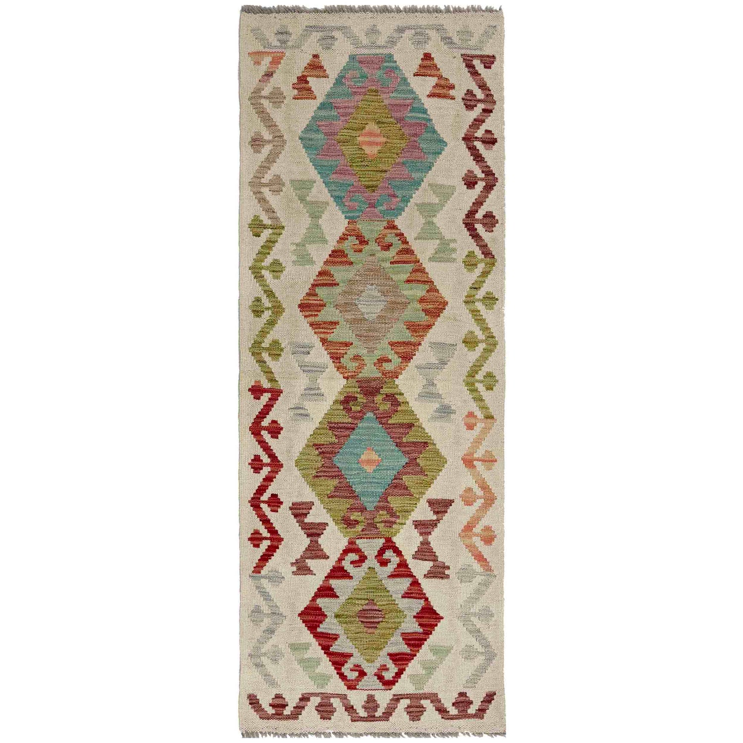Handmade Multi Kilim Geometric 6' Runner