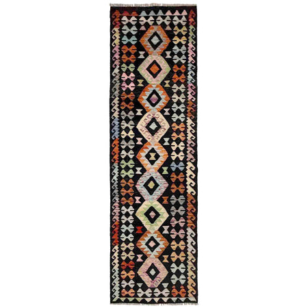 Handmade Multi Kilim Geometric 10' Runner