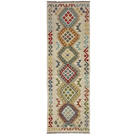 Handmade Multi Kilim Geometric 10' Runner