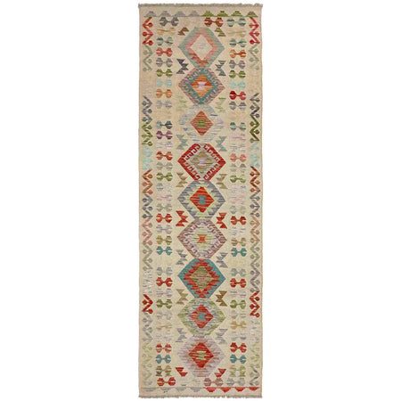Handmade Multi Kilim Geometric 10' Runner