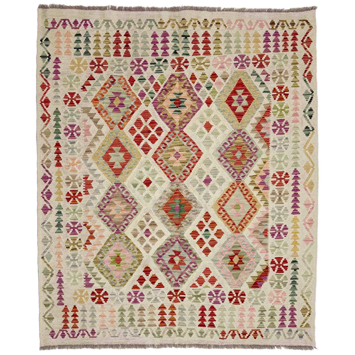 Handmade Multi Kilim Geometric 4x7 ft