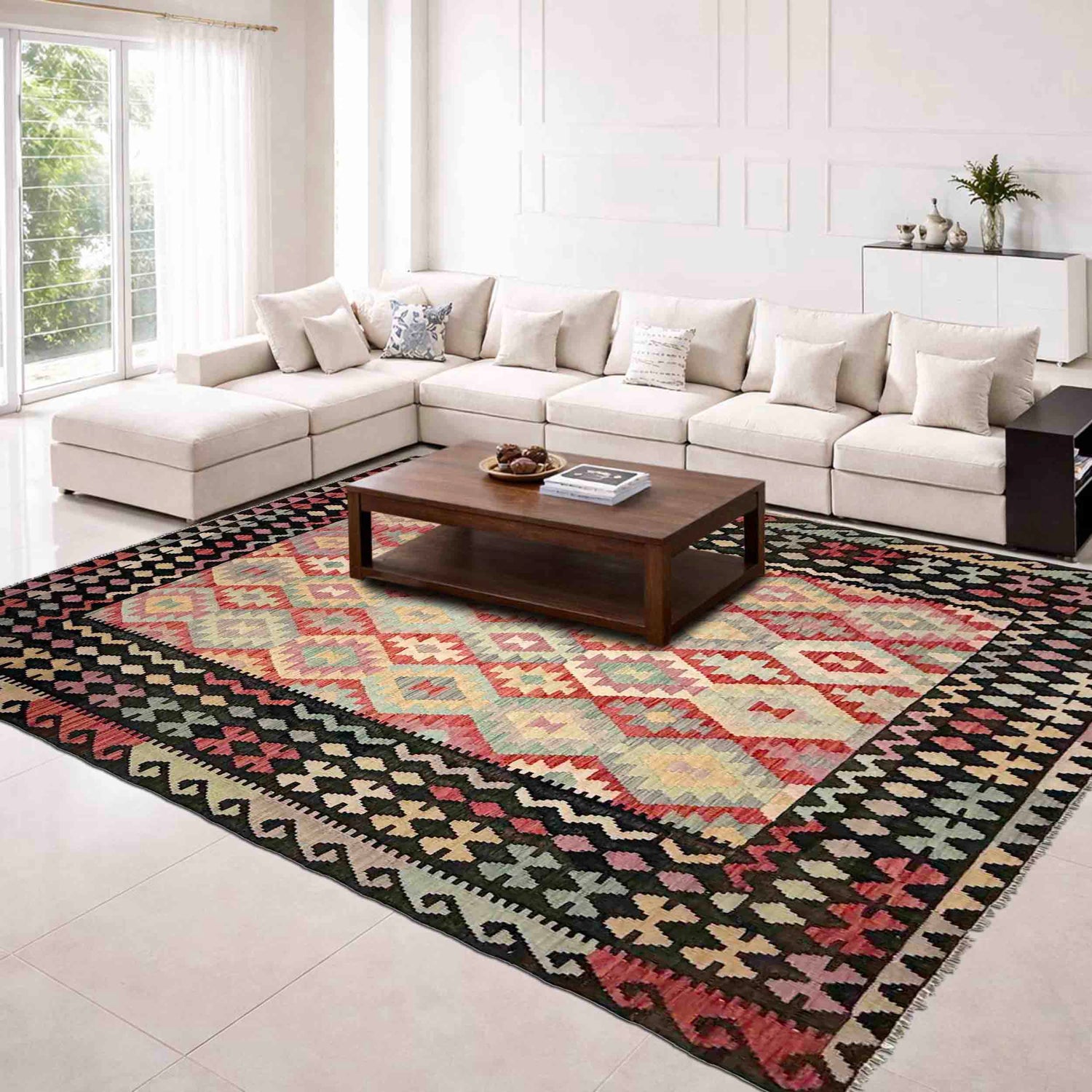 Handmade Multi Kilim Geometric 7x10 ft