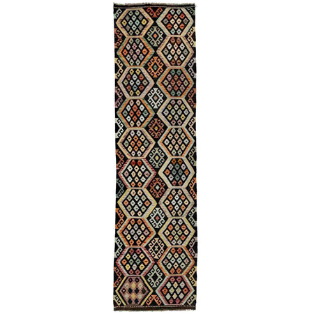 Handmade Multi Kilim Geometric 10' Runner
