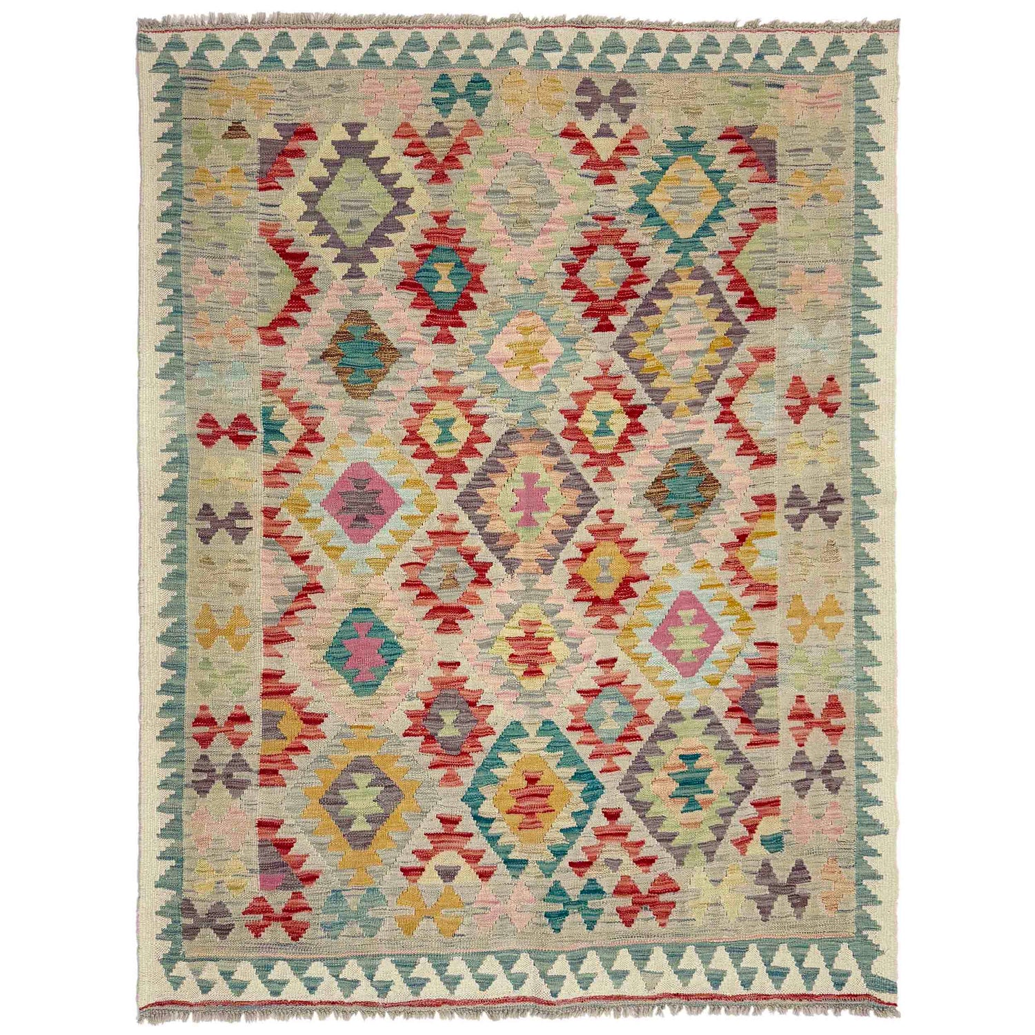 Handmade Multi Kilim Geometric 4x7 ft