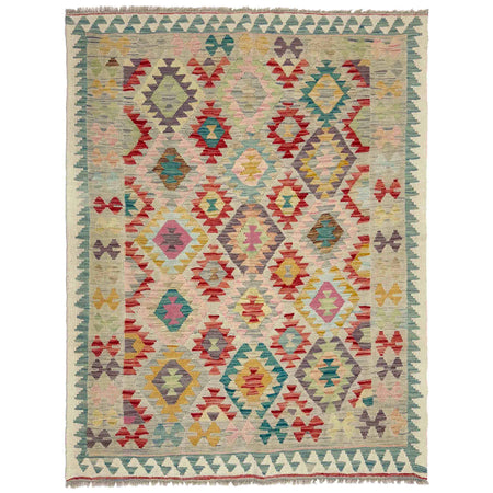 Handmade Multi Kilim Geometric 4x7 ft