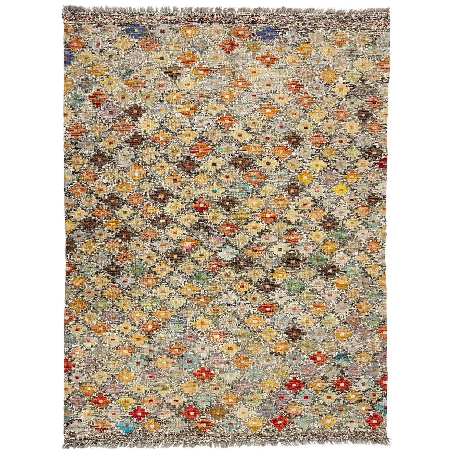 Handmade Multi Kilim Geometric 4x7 ft