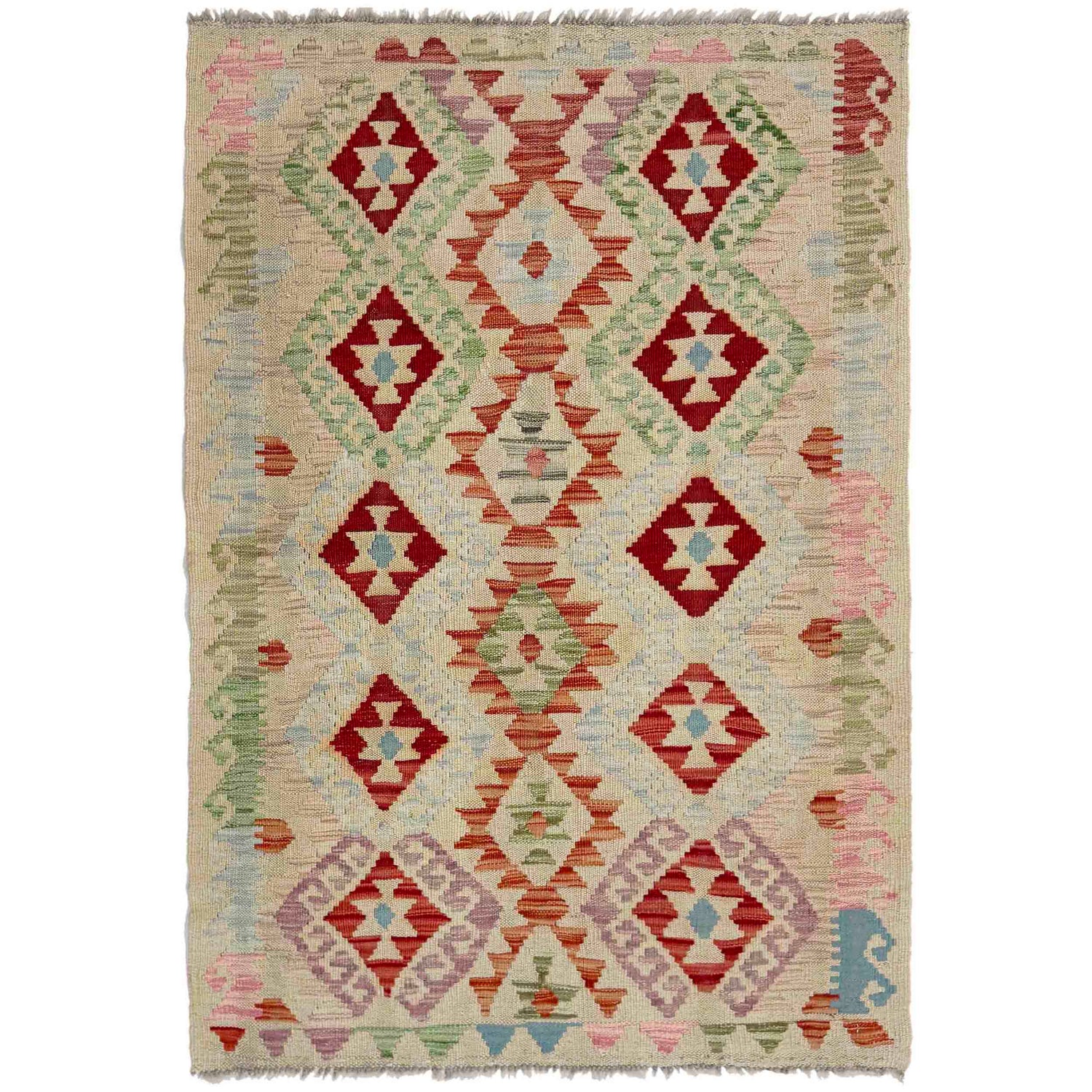 Handmade Multi Kilim Geometric 2x4 ft