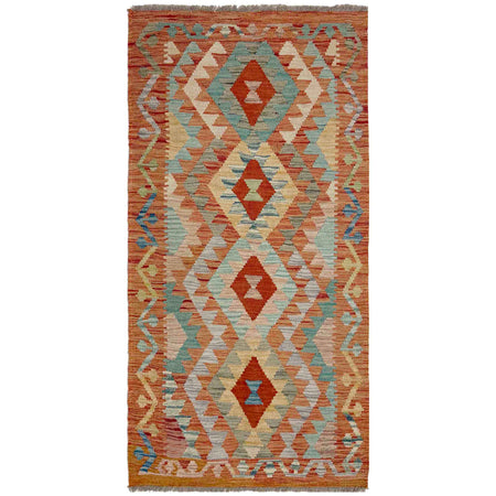 Handmade Multi Kilim Geometric 5' Runner
