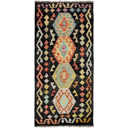 Handmade Multi Kilim Geometric 5' Runner