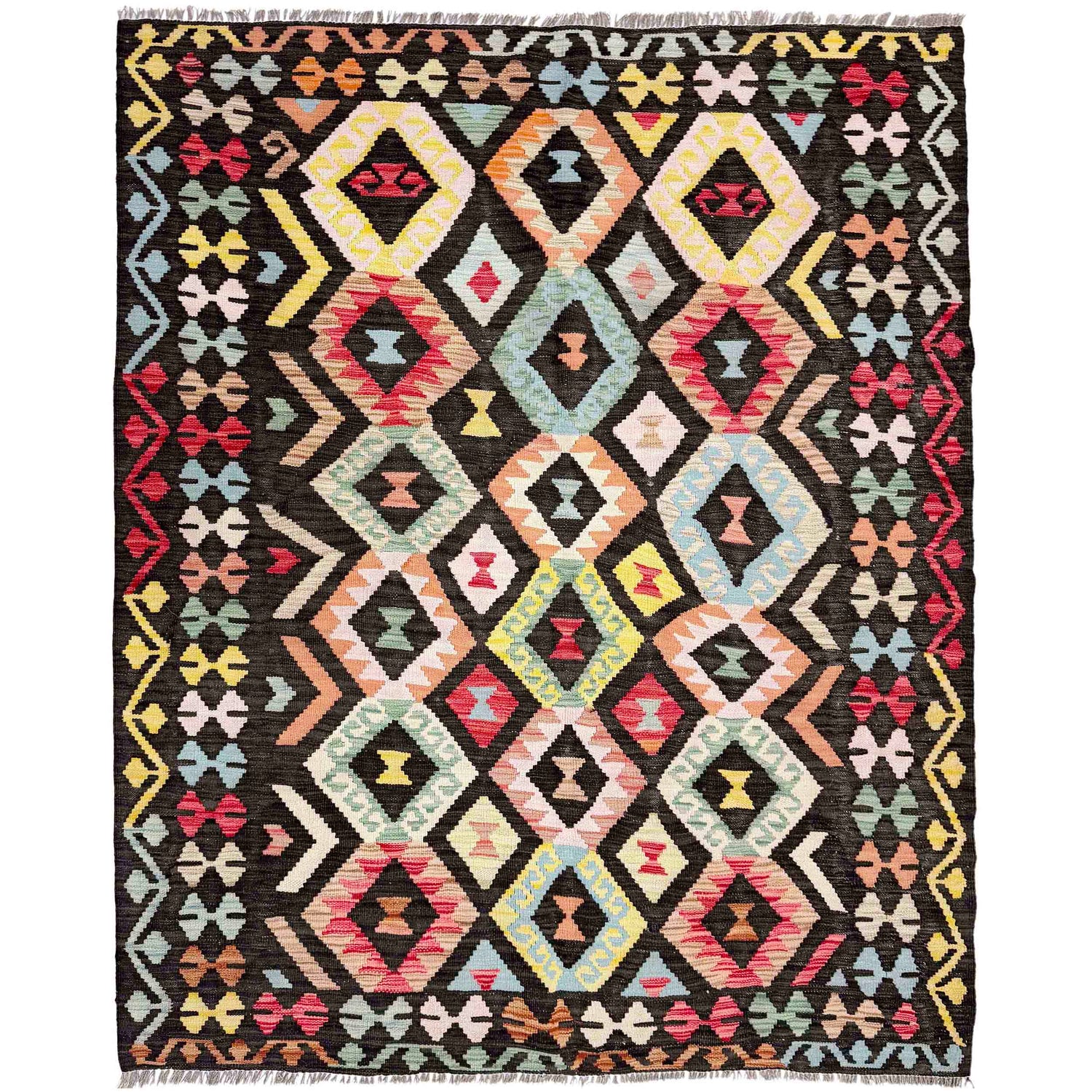 Handmade Multi Kilim Geometric 4x7 ft