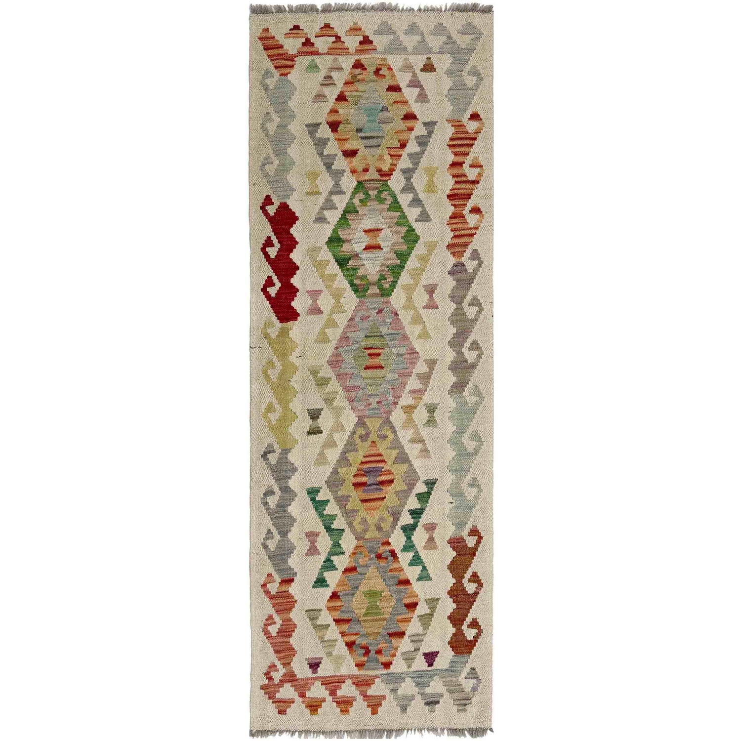 Handmade Multi Kilim Geometric 6' Runner