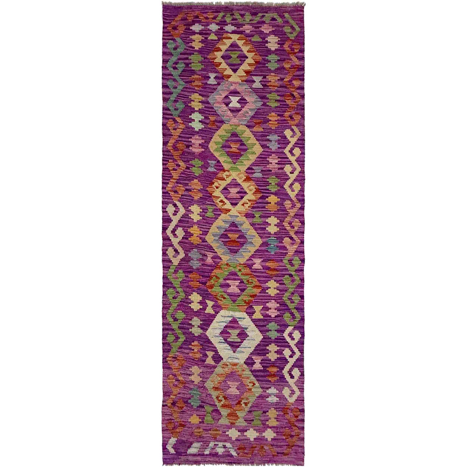 Handmade Multi Kilim Geometric 8' Runner