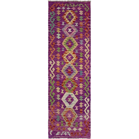 Handmade Multi Kilim Geometric 8' Runner
