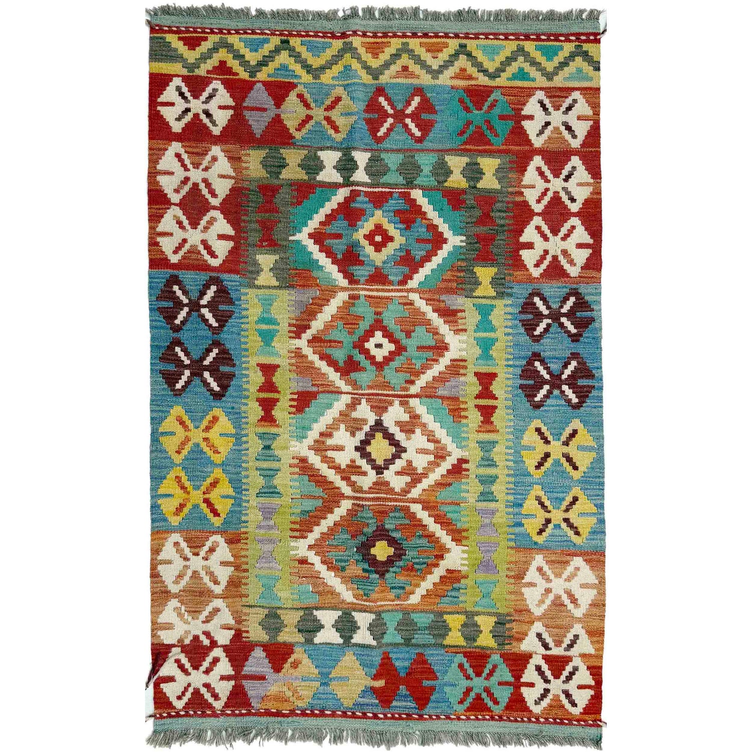 Handmade Multi Kilim Geometric 3x5 ft