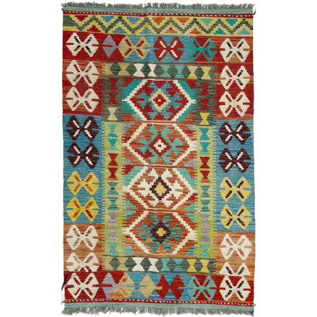 Handmade Multi Kilim Geometric 3x5 ft