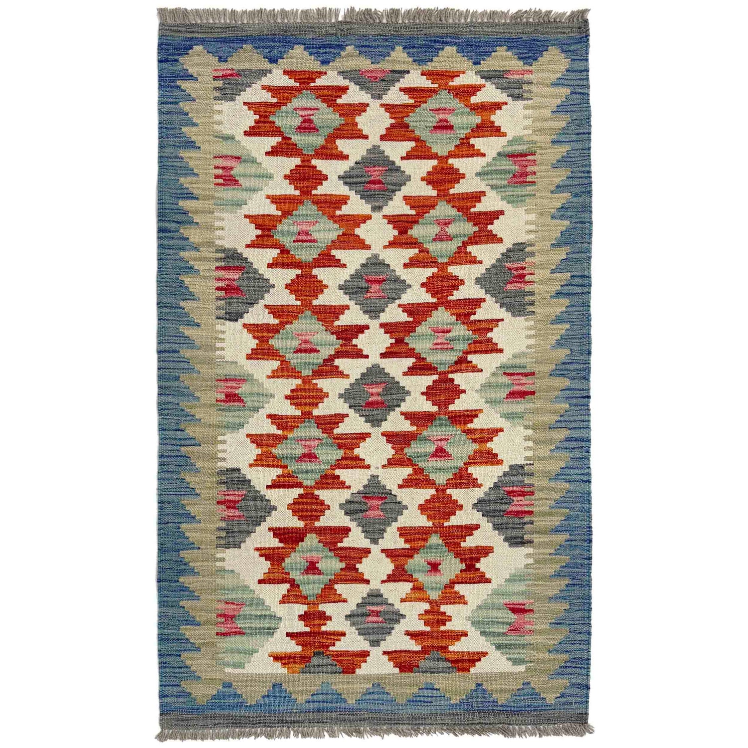Handmade Multi Kilim Geometric 2x4 ft