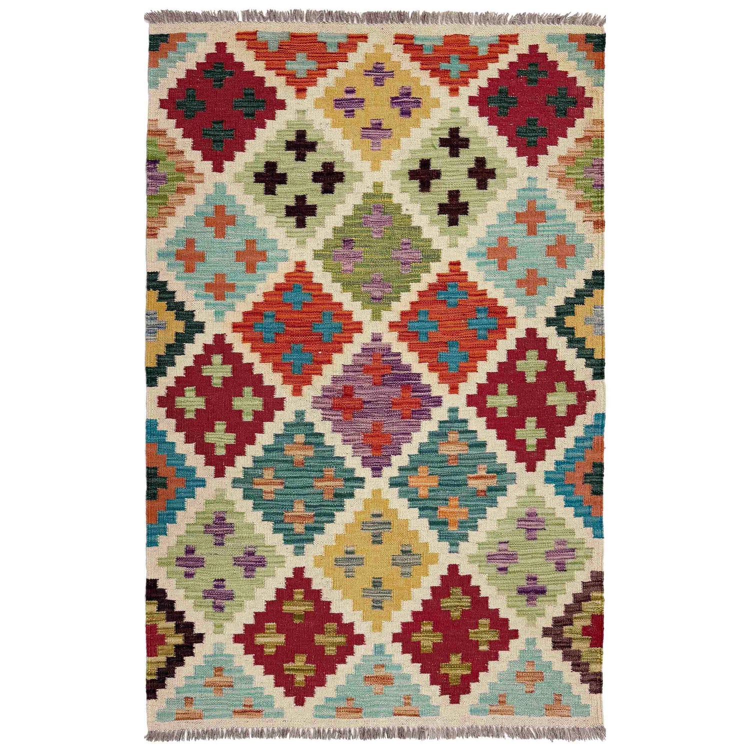 Handmade Multi Kilim Geometric 3x5 ft