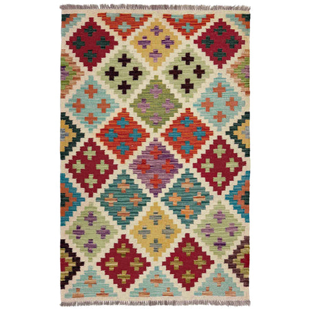Handmade Multi Kilim Geometric 3x5 ft
