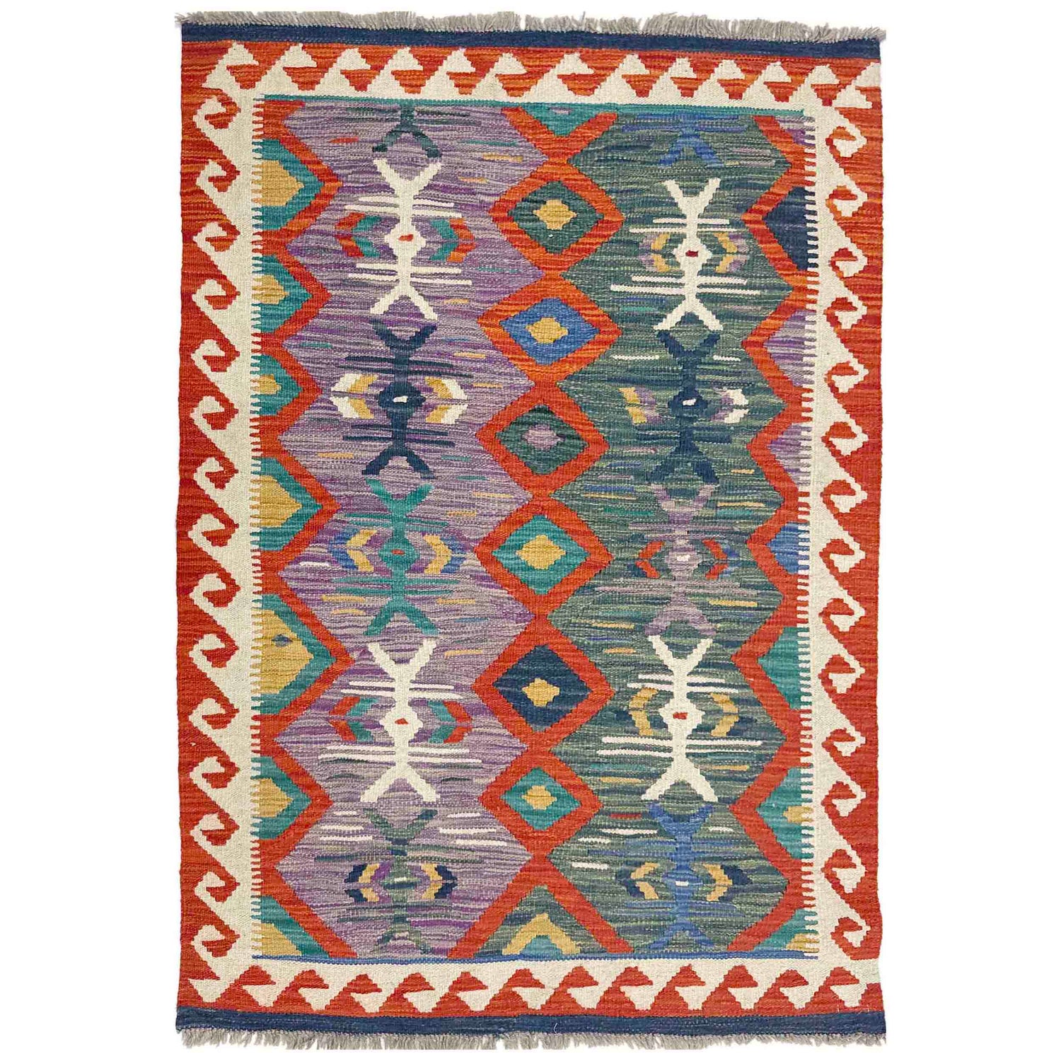 Handmade Multi Kilim Geometric 3x5 ft
