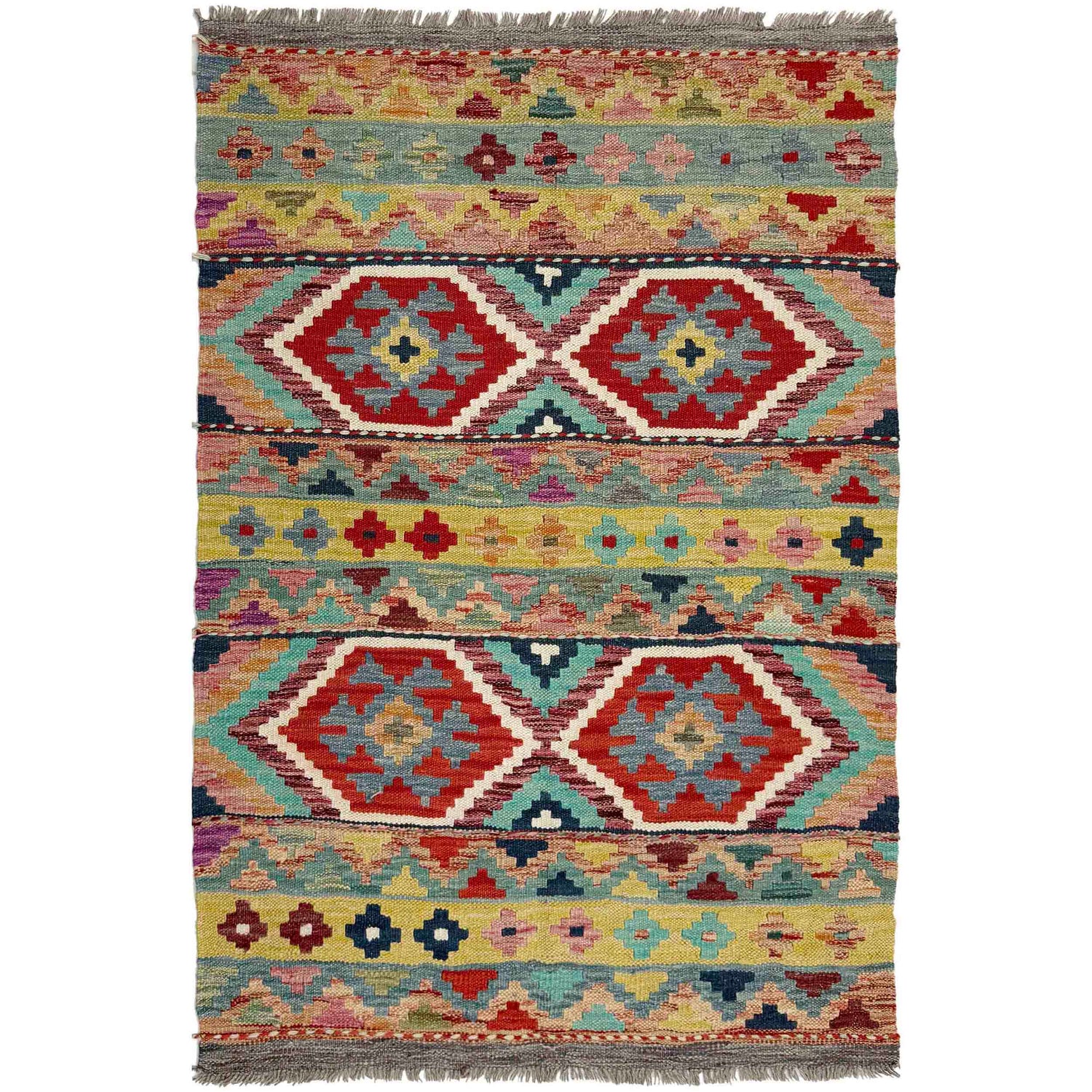 Handmade Multi Kilim Geometric 3x5 ft