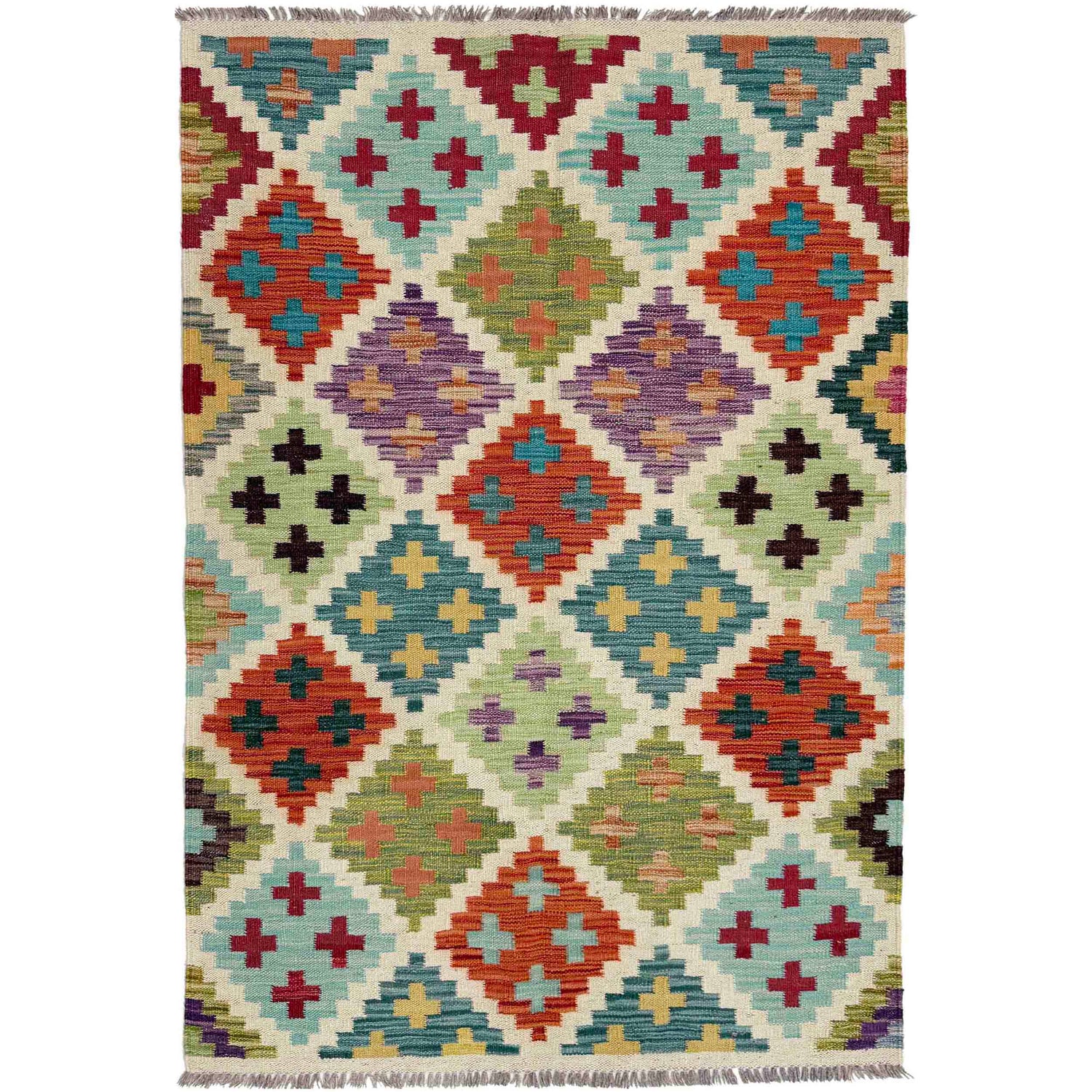 Handmade Multi Kilim Geometric 3x5 ft