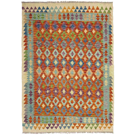 Handmade Multi Kilim Geometric 4x7 ft