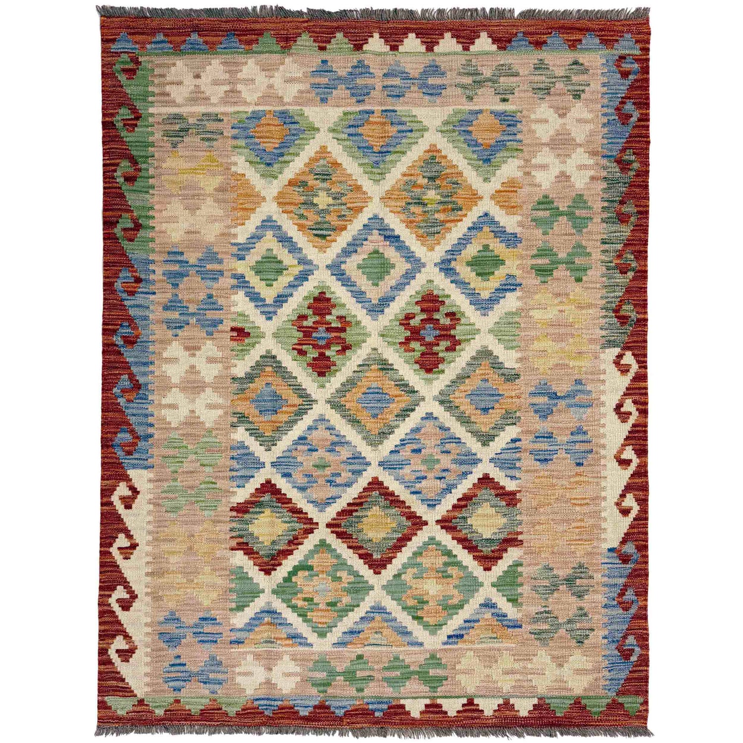Handmade Multi Kilim Geometric 4x6 ft