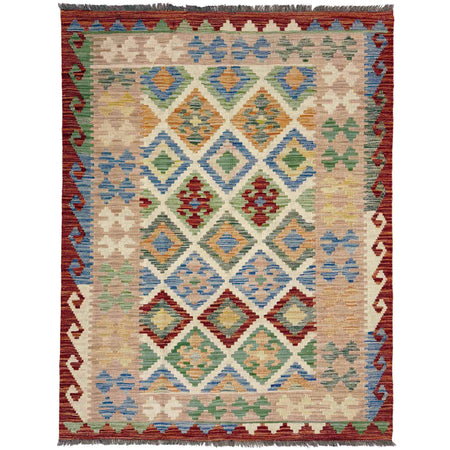 Handmade Multi Kilim Geometric 4x6 ft