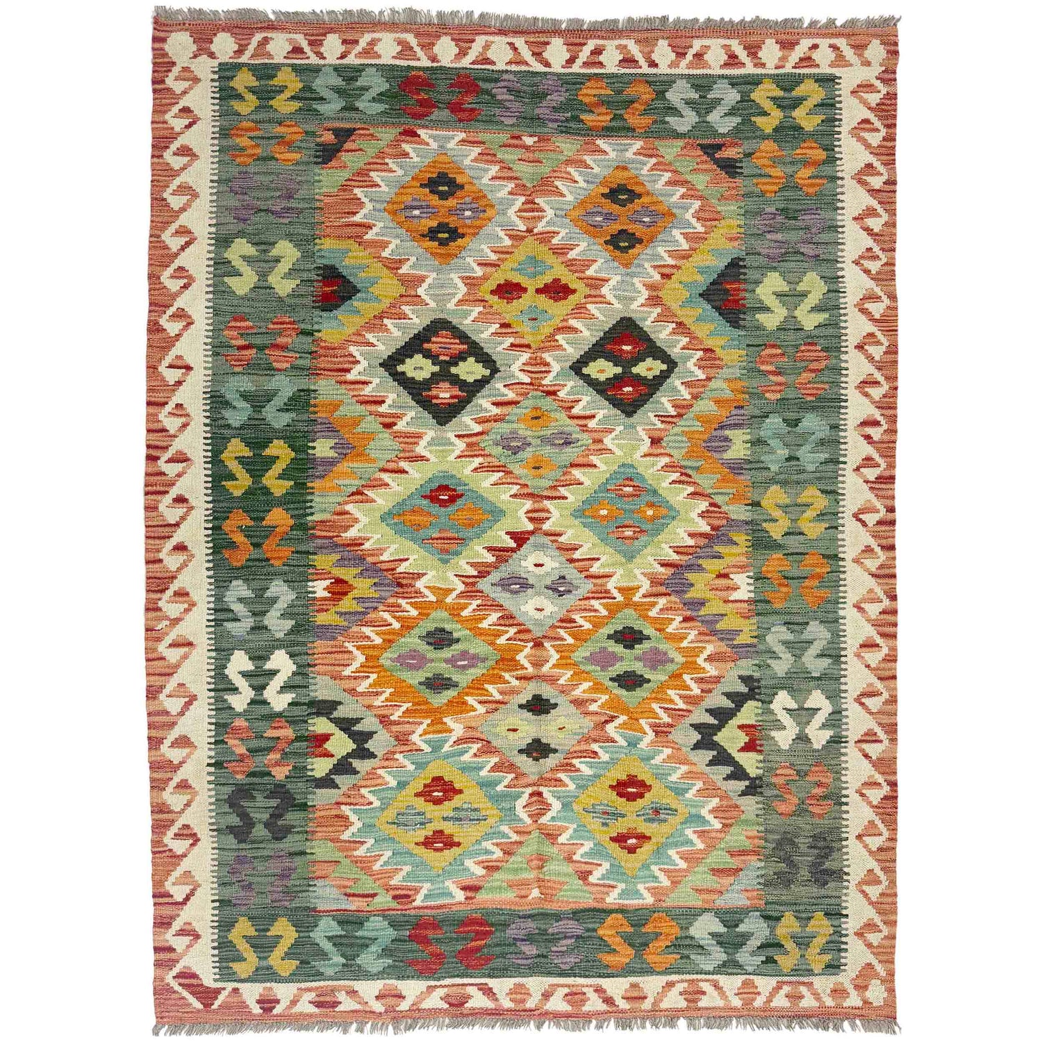 Handmade Multi Kilim Geometric 4x6 ft