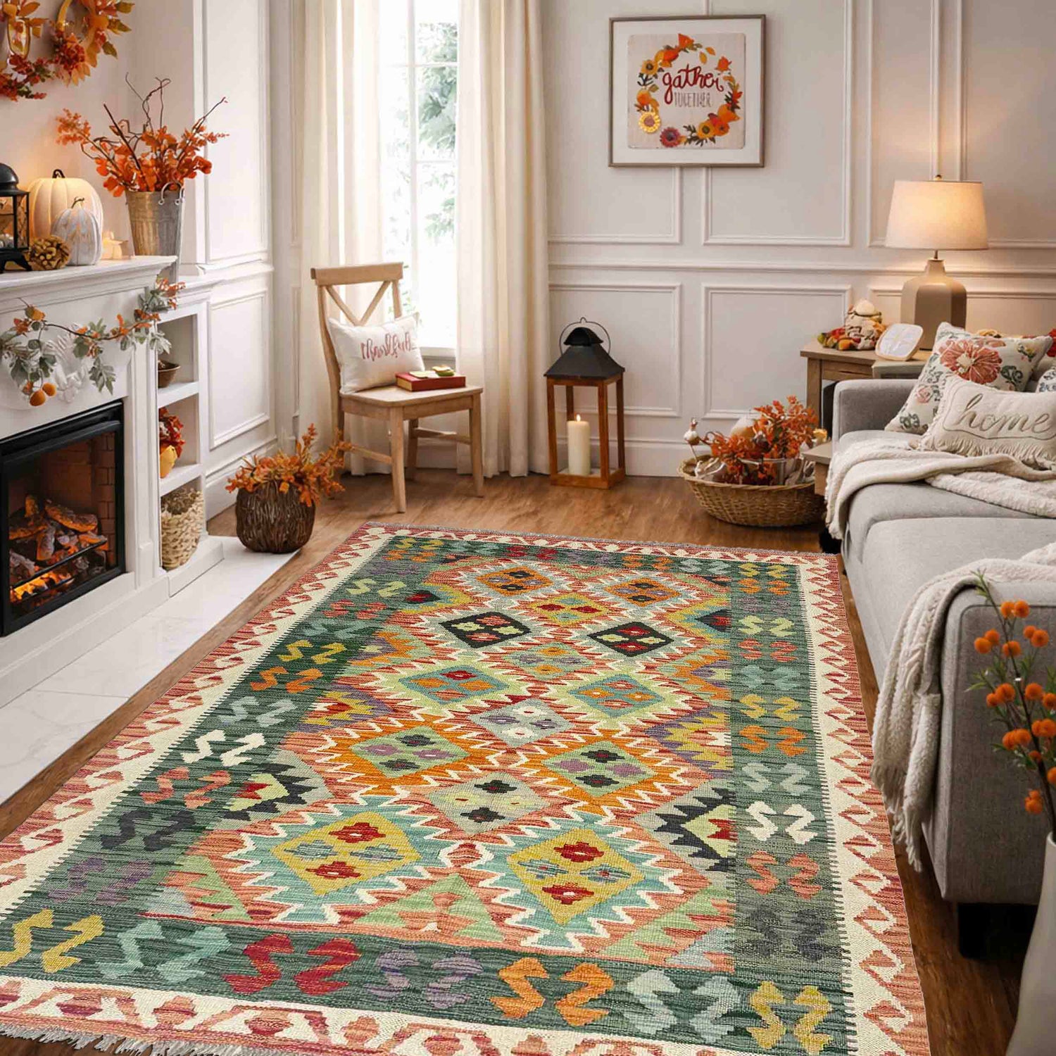 Handmade Multi Kilim Geometric 4x6 ft