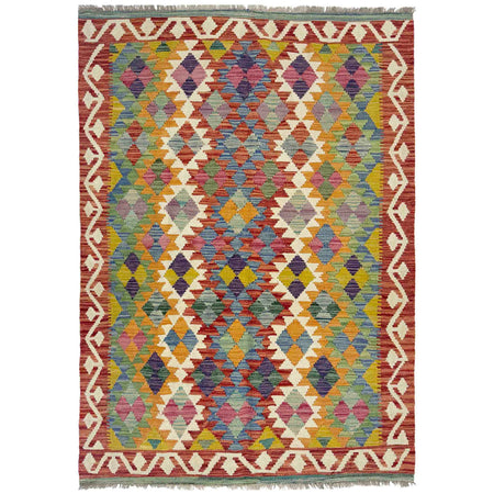 Handmade Multi Kilim Geometric 4x6 ft