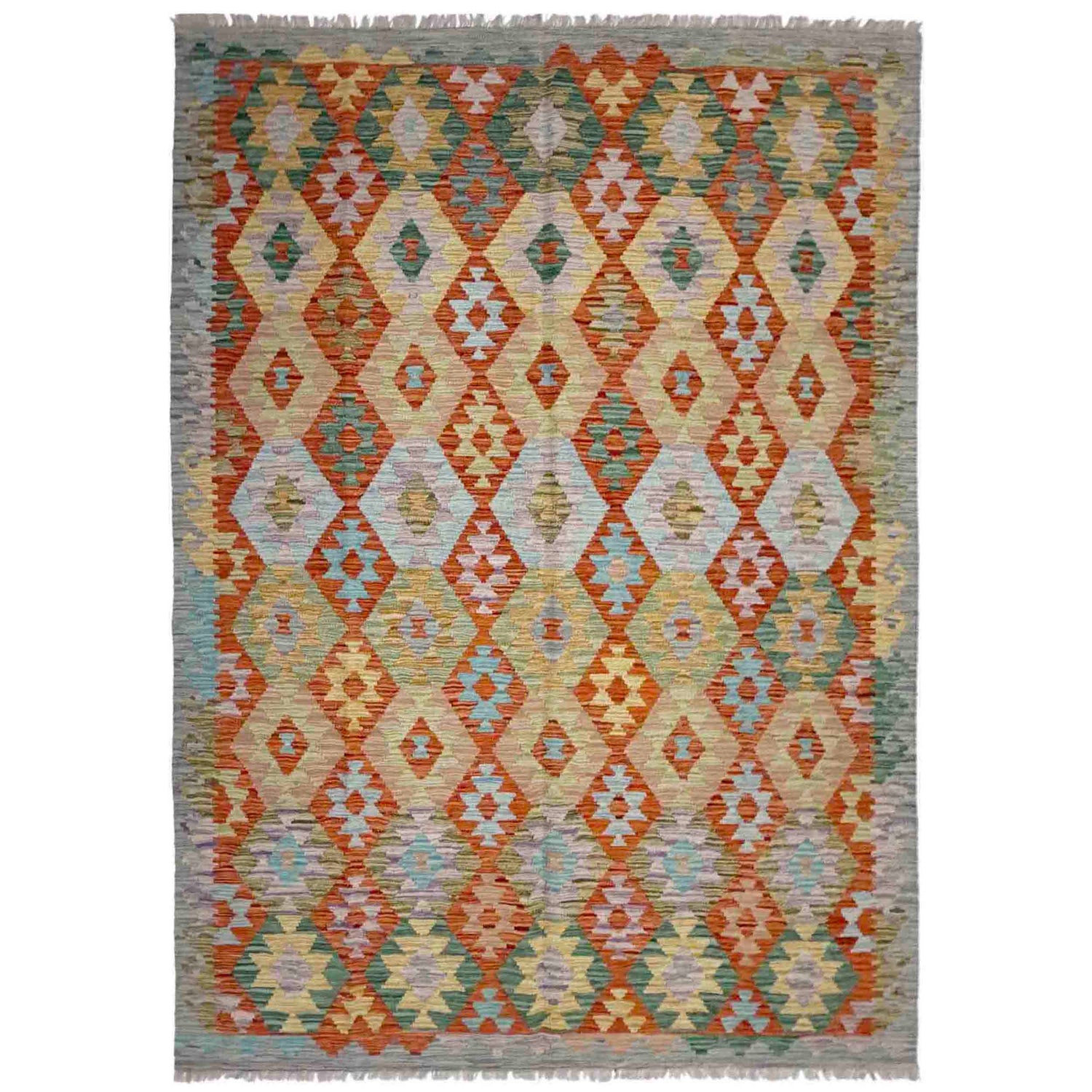 Handmade Multi Kilim Geometric 5x8 ft
