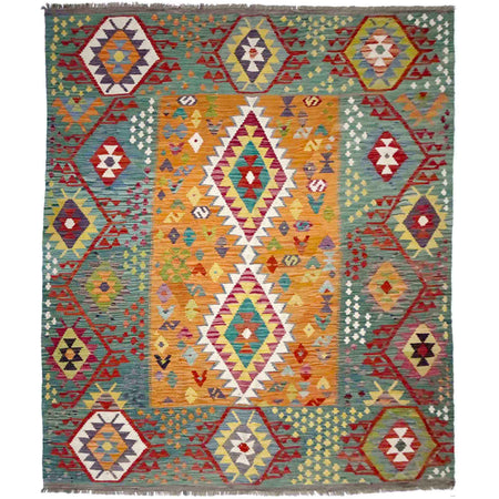 Handmade Multi Kilim Geometric 5x8 ft
