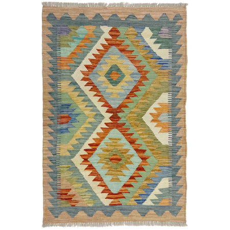 Handmade Multi Kilim Geometric 2x4 ft