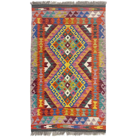 Handmade Multi Kilim Geometric 2x4 ft