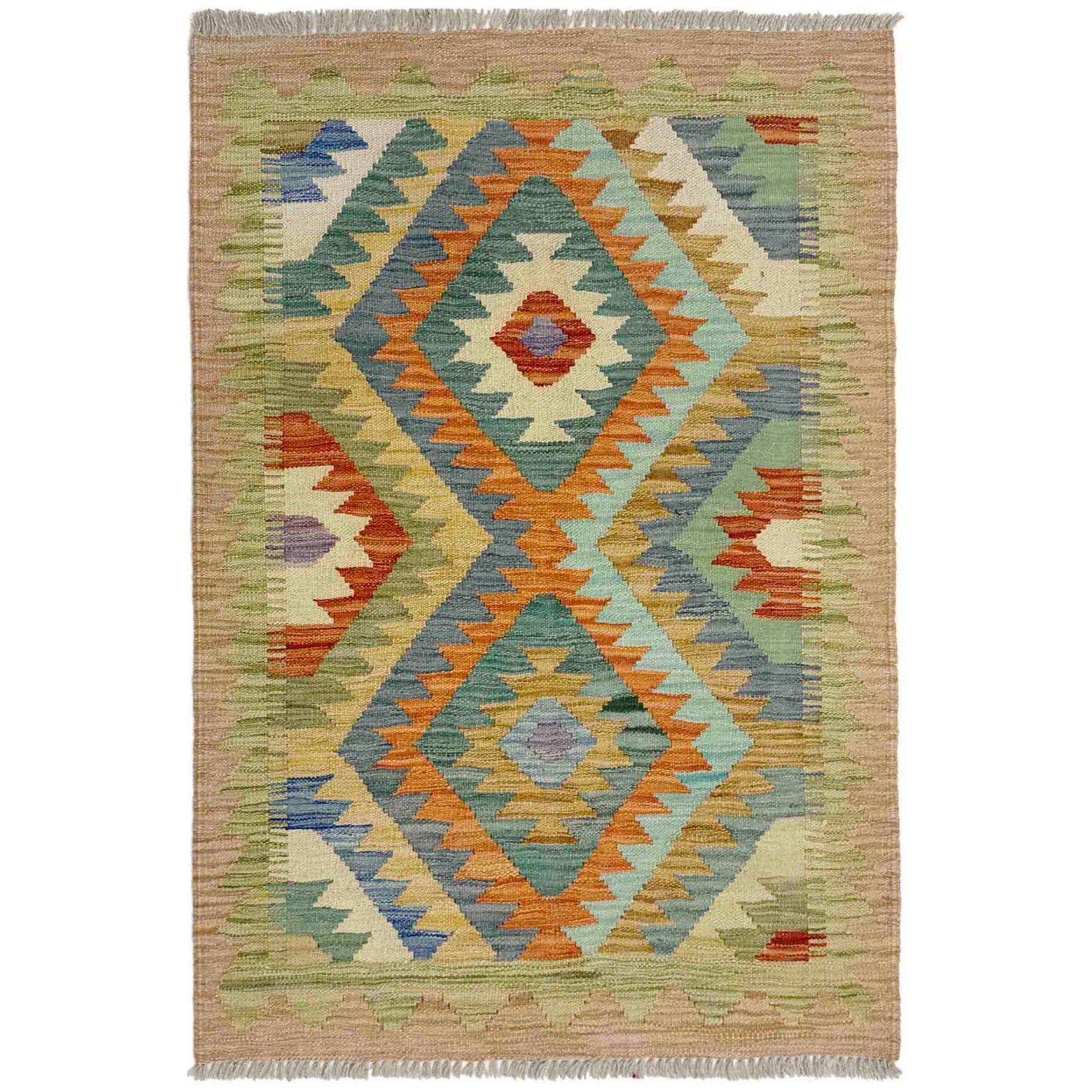 Handmade Multi Kilim Geometric 2x4 ft