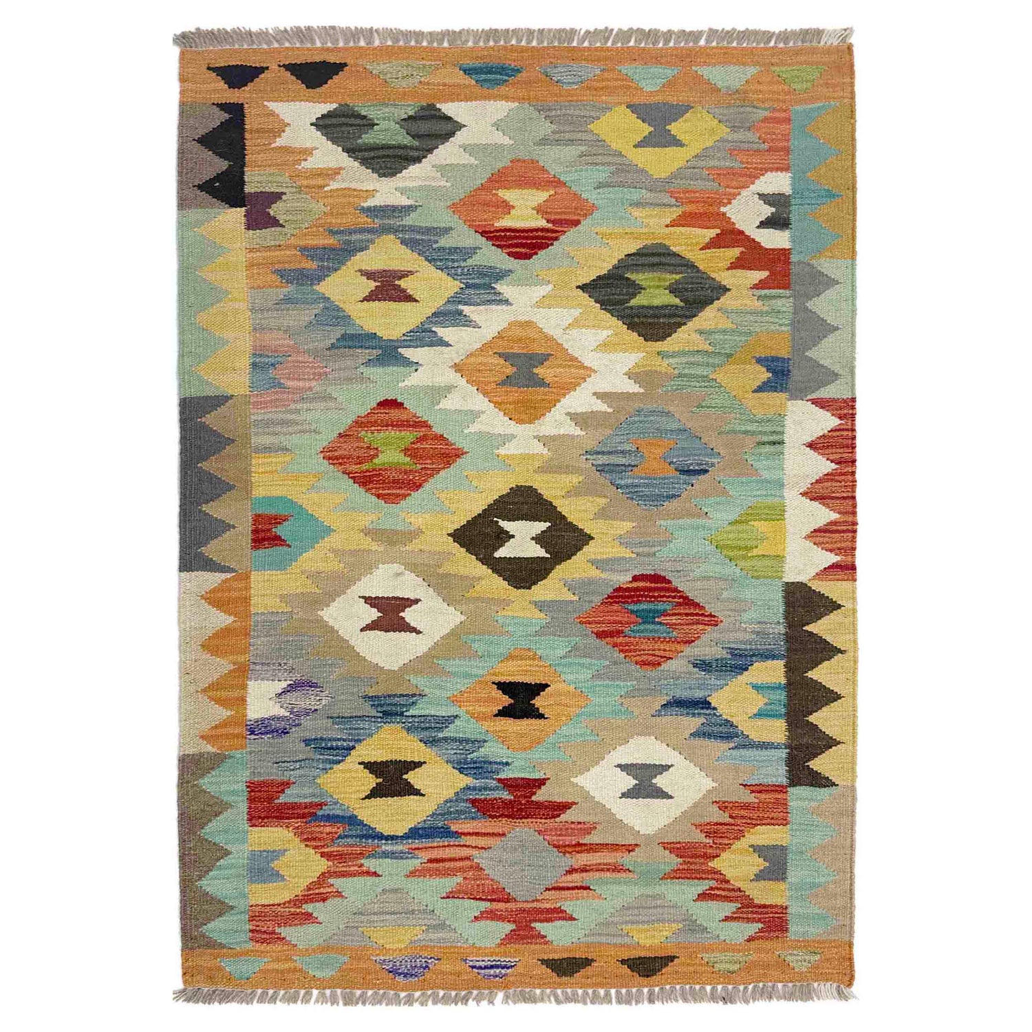 Handmade Multi Kilim Geometric 2x4 ft