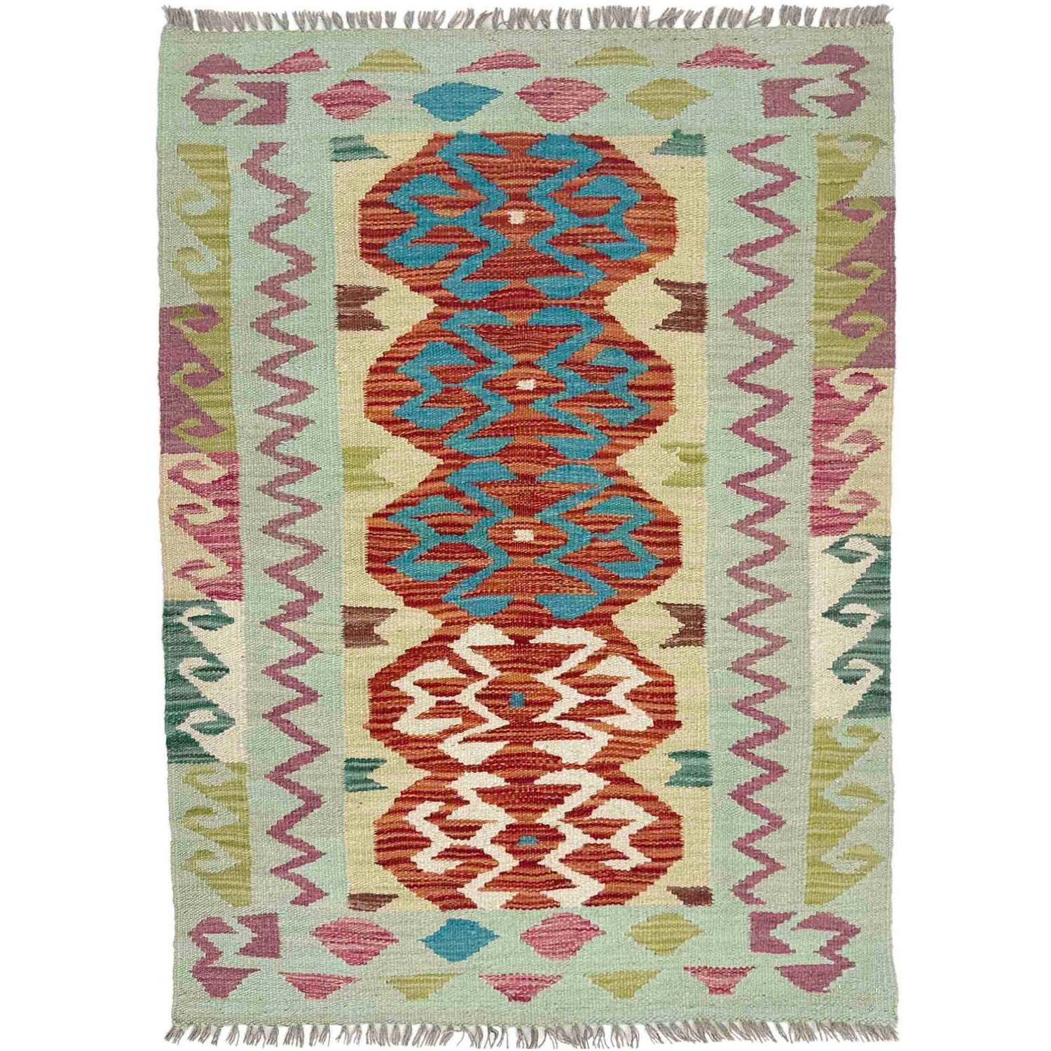 Handmade Multi Kilim Geometric 2x4 ft