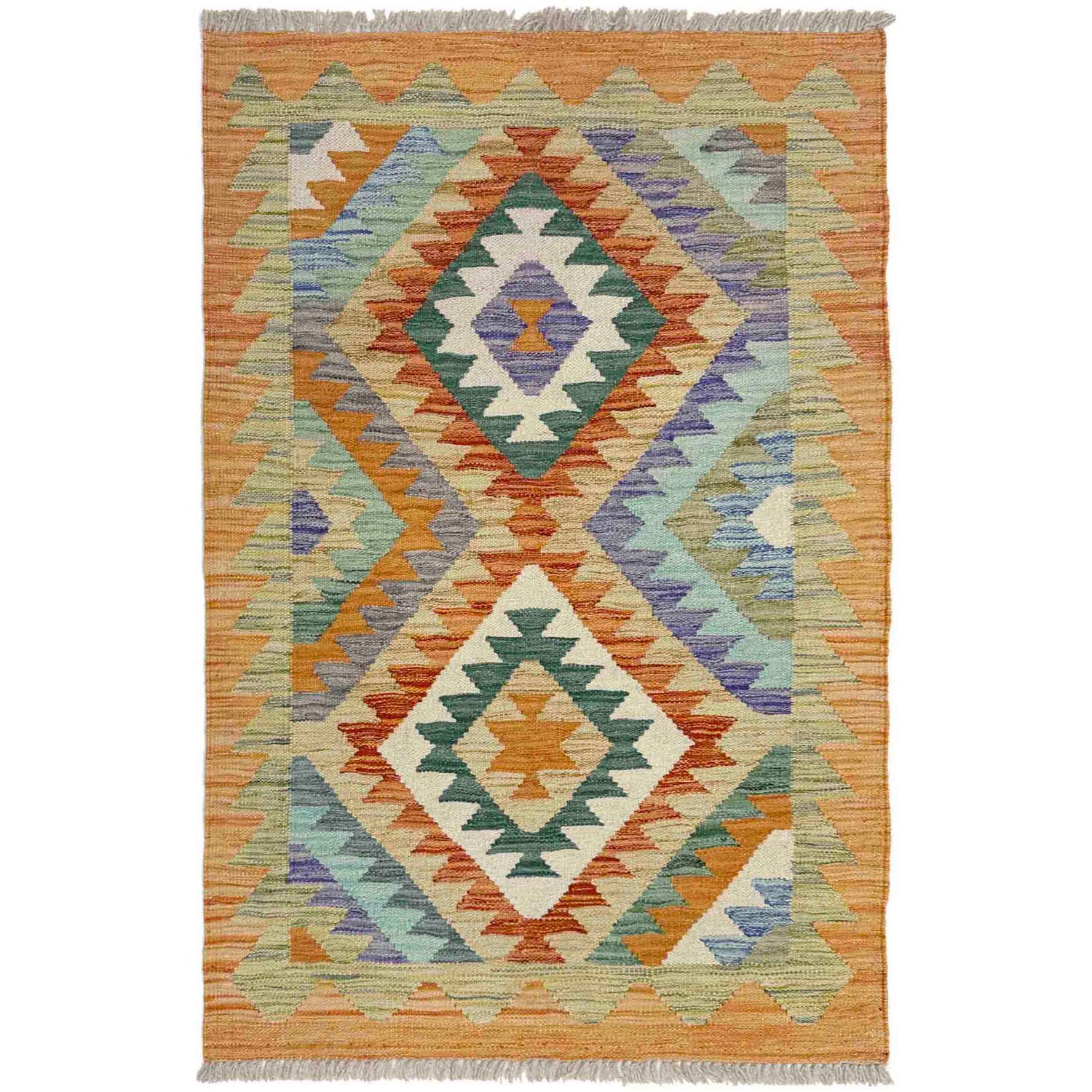 Handmade Multi Kilim Geometric 2x4 ft