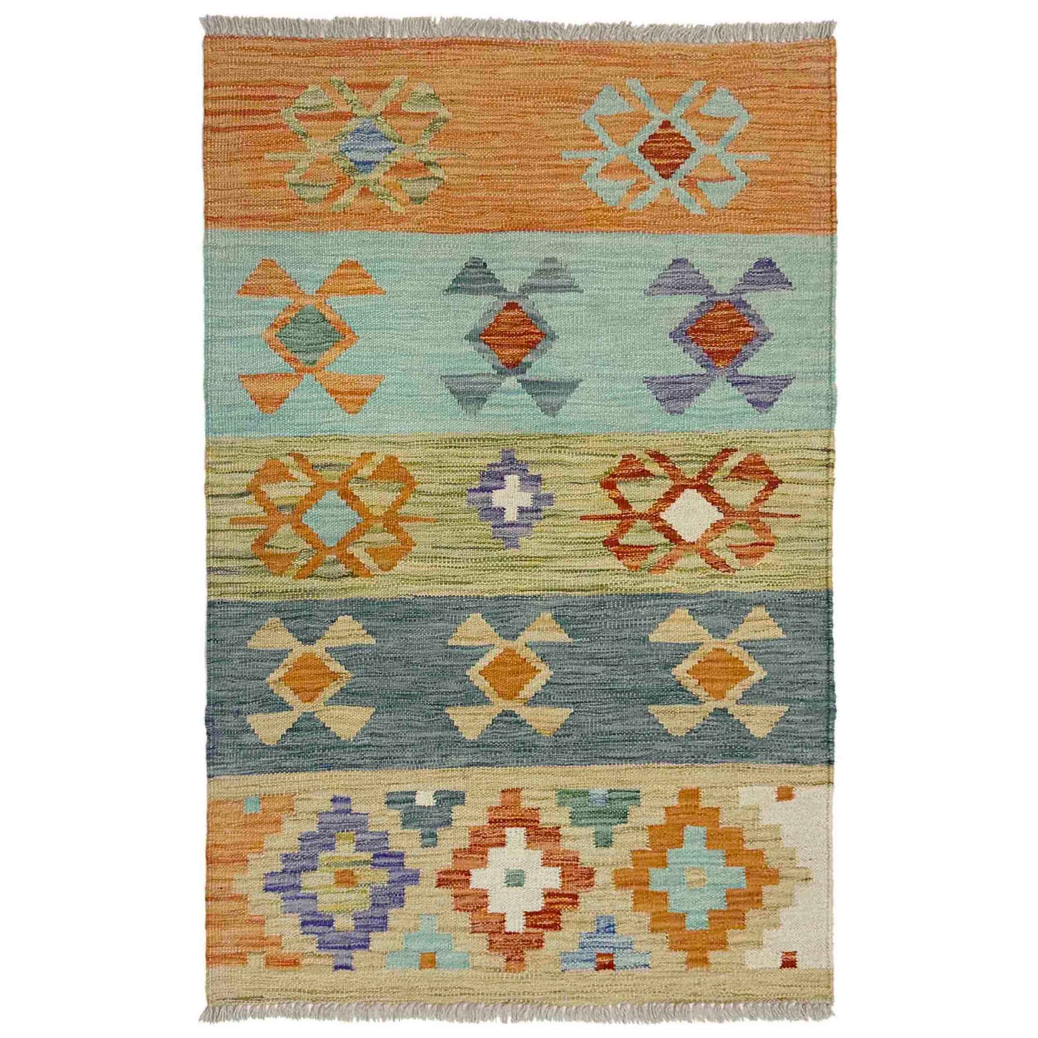 Handmade Multi Kilim Geometric 2x4 ft