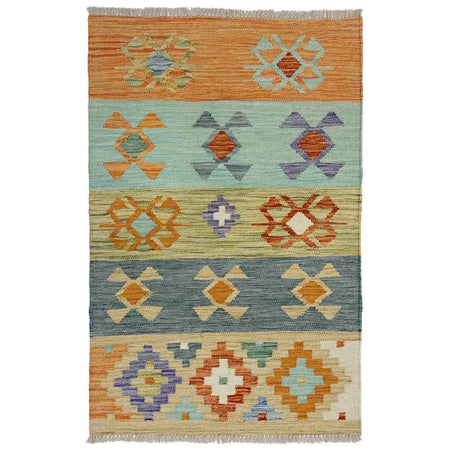 Handmade Multi Kilim Geometric 2x4 ft