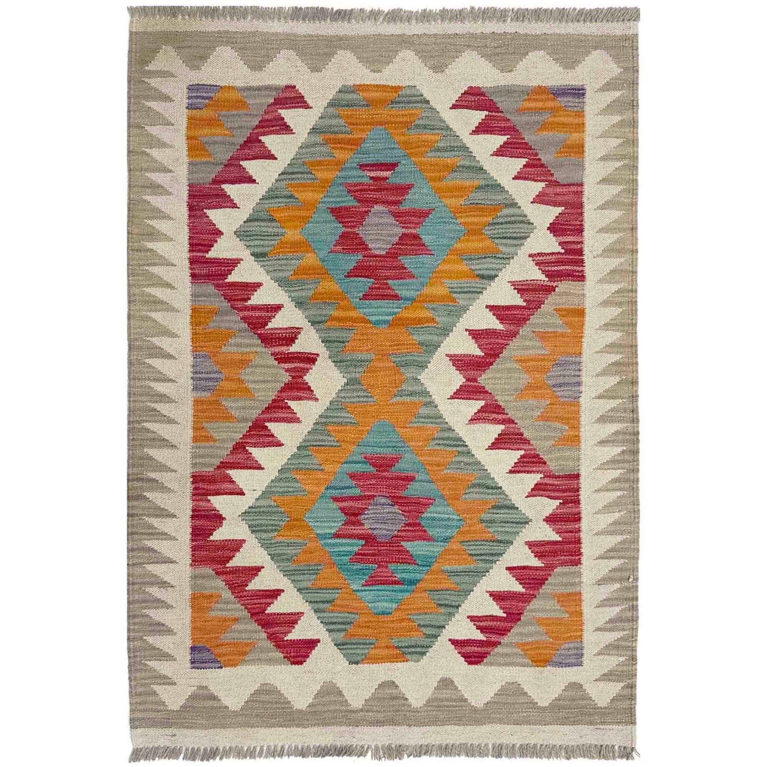 Handmade Multi Kilim Geometric 2x4 ft