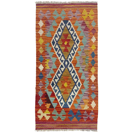Handmade Multi Kilim Geometric 2x4 ft