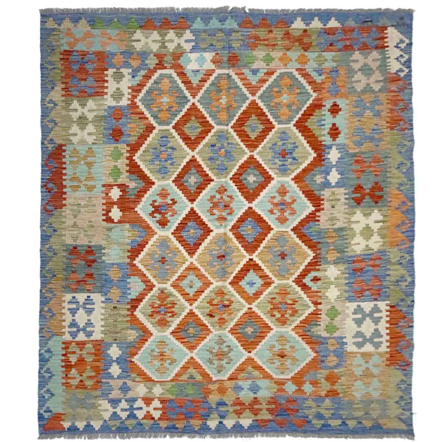 Handmade Multi Kilim Geometric 5x8 ft