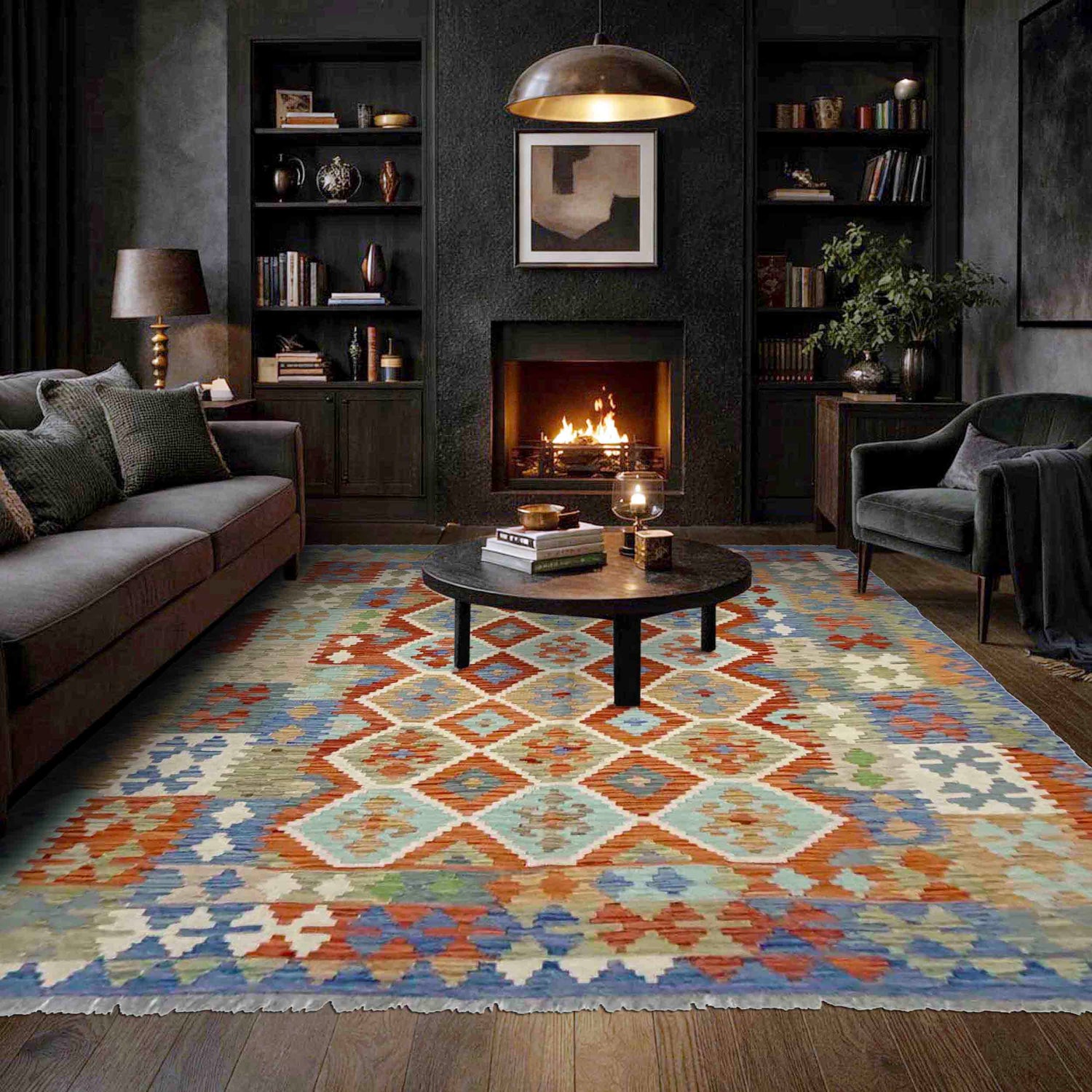 Handmade Multi Kilim Geometric 5x8 ft