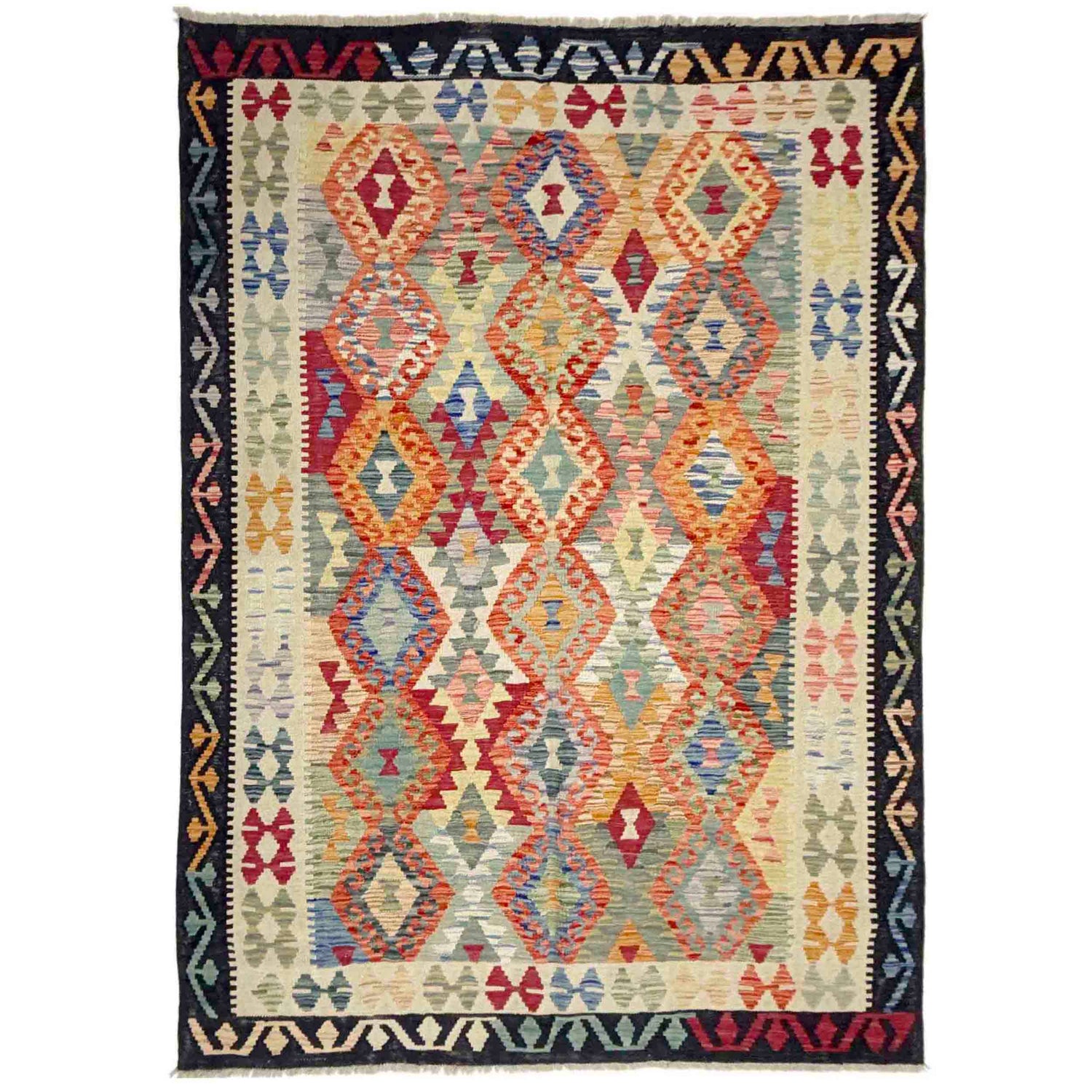 Handmade Multi Kilim Geometric 5x8 ft