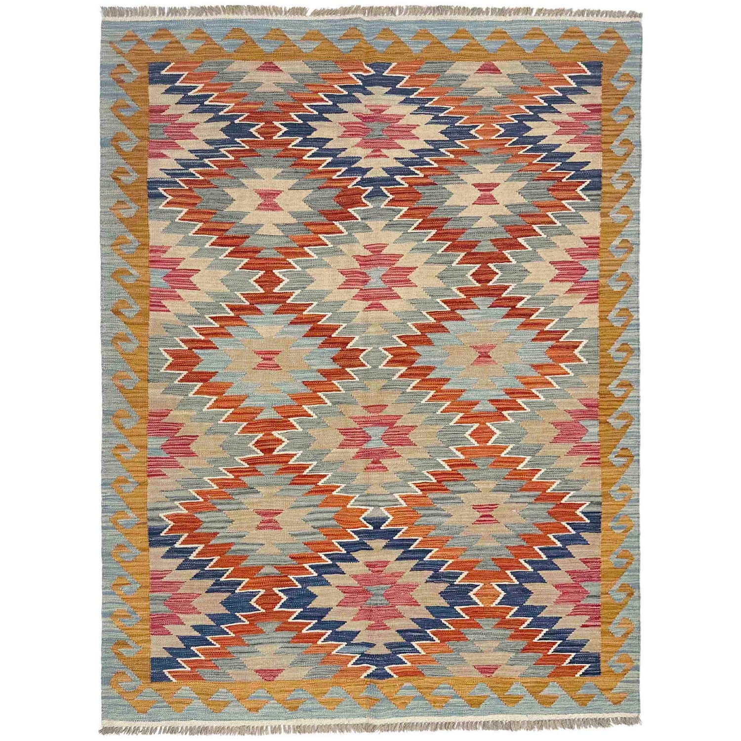 Handmade Multi Kilim Geometric 4x7 ft