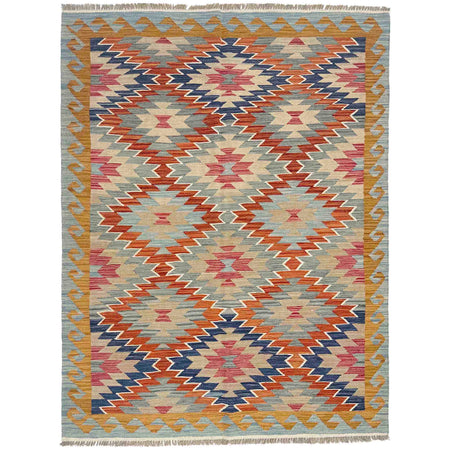 Handmade Multi Kilim Geometric 4x7 ft